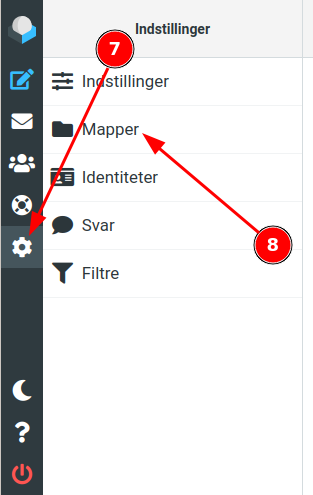 tryk på tandhjul og derefter mapper